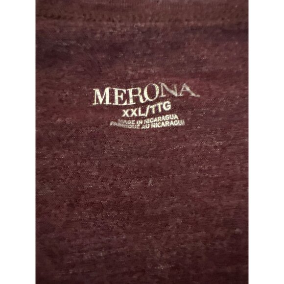 Merona Womens V-Neck T-Shirt XXL Burgundy Rayon & Spandex - Picture 2 of 4